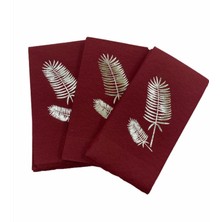 Kidspartim Gümüş Yaldızlı Bordo Palmiye Peçete