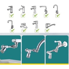 1080 Derece Dönebilen Robotik Kol Musluk Başlığı - Musluk Uzatma Aparatı Ucu (3791)