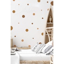 Msticker Kahve Tonlarında 103 Adet 8-7-6-5-3,5 cm Puantiyeler Çocuk Bebek Odası Sticker Seti