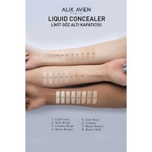 Alix Avien Likit Göz Altı Kapatıcısı - Açık Ten Soğuk Cilt Alt Tonu - Liquid Concealer 102 Rose Beige