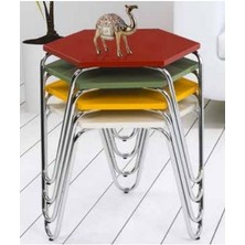 Bengi Ticaret Zigon OSM 117940 PETEK Model Metal Nikelaj V Ayak CEVİZ RENK Tabla El Yapım