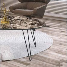 Bengi Ticaret Orta sehpa 117800 OVAL Model Metal V Ayak Parlak Ceviz Tabla Kutuda sevk El yapım