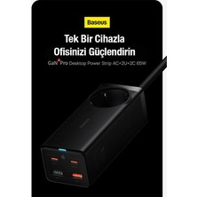 Baseus Super Şarj Istasyonu 240V Priz Çoğaltıcı 65W Type-C USB Şarj Başlık ve 1 mt 100W Type-C Kablo