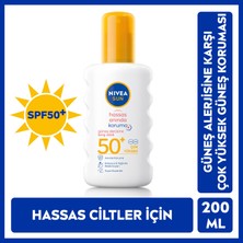 NIVEA Sun SPF 50+ Güneş Alerjisine Karşı Hassas  Güneş Kremi 200 ml Sprey;Çok Yüksek Güneş sı