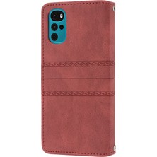 Yue Store Motorola Moto G22 Kırmızı Için Pu Kılıf (Yurt Dışından)