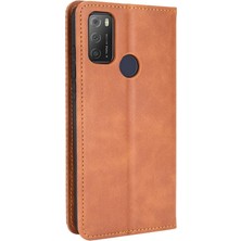 Yue Store Tcl 20Y Brown Için Deri Telefon Kılıfı (Yurt Dışından)