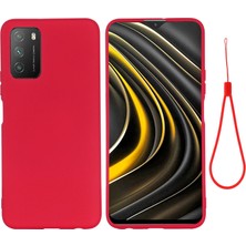 Yue Store Xiaomi Poco M3 Sıvı Silikon Kılıf Kırmızı (Yurt Dışından)