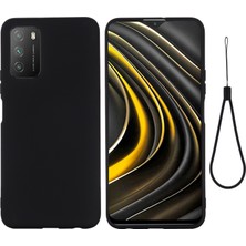 Yue Store Xiaomi Poco M3 Sıvı Silikon Kasa Için Siyah (Yurt Dışından)