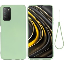 Yue Store Xiaomi Poco M3 Sıvı Silikon Kılıf Yeşil (Yurt Dışından)