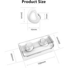 Yue Store Tws-7 Plus Bluetooth 5.0 Mini Görünmez Bluetooth Kulaklık Şarj Kutusu Kırmızı (Yurt Dışından)