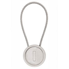 Laton I Anahtarlık, Paslanmaz Çelik Örgülü Kablo, Metal Krom Kaplamalı, Saten Nikel, Çinko Alaşım