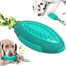 Pet Home Gıda Tedavisi Dağıtıcı Köpekler Oyuncak Tpr Pet Squeaky Oyuncak Köpek Temizleme Dişleri Rugby Ball Aracı (Fda, Bpa-Free) (Yurt Dışından)