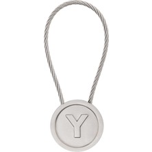 Laton Y Anahtarlık, Paslanmaz Çelik Örgülü Kablo, Metal Krom Kaplamalı, Saten Nikel, Çinko Alaşım