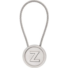 Laton Z Anahtarlık, Paslanmaz Çelik Örgülü Kablo, Metal Krom Kaplamalı, Saten Nikel, Çinko Alaşım