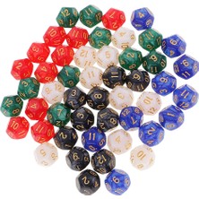 Shekel 50PCS/PAKET Taraflı Akrilik Rpg Mtg D12 Küpler Rol Oynama Oyunları (Yurt Dışından)