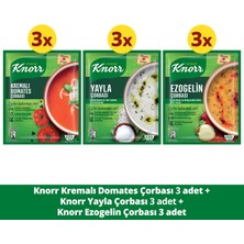 Knorr Hazır Çorba Yayla 72gx3 + Kremalı Domates 69g x3 + Ezogelin 74gx3