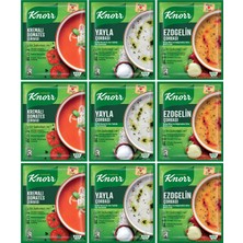 Knorr Hazır Çorba Yayla 72gx3 + Kremalı Domates 69g x3 + Ezogelin 74gx3