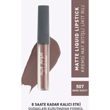 507 Dark Dusty Pink Mat Bitişli Likit Ruj - 8 Saat Kalıcı Etki - Matte Liquid Lipstick