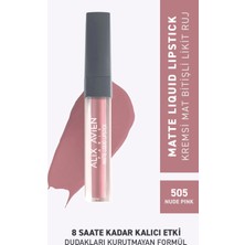 505 Nude Pink Mat Bitişli Likit Ruj - 8 Saat Kalıcı Etki - Matte Liquid Lipstick