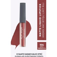 504 Spicy Terracotta Mat Bitişli Likit Ruj - 8 Saat Kalıcı Etki - Matte Liquid Lipstick