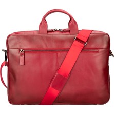 PLM Apollo 13-14 Inç Deri Laptop Çantası V4EF Kırmızı