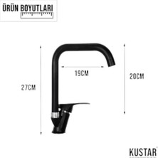 Kustar Oviedo Siyah Mix Mutfak Eviye Bataryası