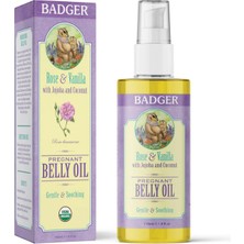 Badger Balm Belly Oil 118 ml Hamilelik Öncesi ve Sonrası İçin Karın Çevresi Nemlendirici Yağ