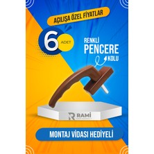  6 Adet | Pvc Pimapen Kahverengi Pencere Kolu & Sürme Kapı Kolu | Pimapen Altınmeşe Pencere Kolu