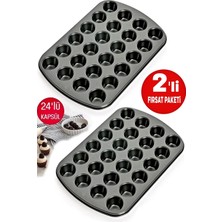 Tilbe Home Muffin Kalıbı 24'Lü Mini Cupcake Fırın Kapsülü Kek Browni Kekstra Kurabiye Kalıbı Muffin Baking Pan