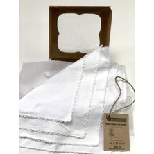 Neocotton Çift Katlı Oyalı Pamuklu 5'li Bebek Bakım Mendili (22X22 Cm)
