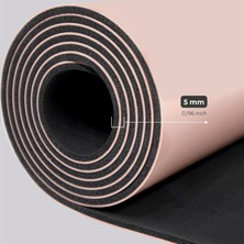 Rebuwo Hizalamalı 5mm Kaydırmaz Doğal Kauçuk Yoga Matı Pilates Mat 183 X 68 cm