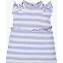 Organicera Organik Lastik Omuzlu Elbise,lila Çizg