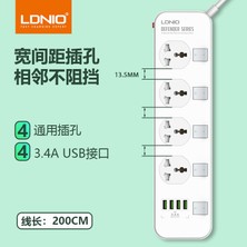 Hssaizlm Lidenor Bağımsız Evrensel Soket 4usb Çoklu Fonksiyonlu Elektrik Soketi Avrupa ve Amerikan Standart Soket Terminal Bloğuna Eklenti (Yurt Dışından)