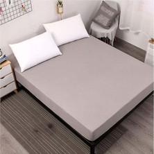 Mertim Lastikli Gri Penye Çarşaf %100 Pamuk Tek Çift Battal Boy