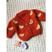 Selfstore1 El Örgüsü Çocuk Limon Dilimli Hırka