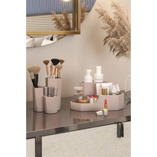 Pufwin Home 2'li Makyaj Kozmetik ve Takı Düzenle Kutusu Fırçalıklı Organizer Seti