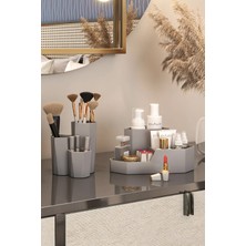 Pufwin Home 2'li Makyaj Kozmetik ve Takı Düzenle Kutusu Fırçalıklı Organizer Seti