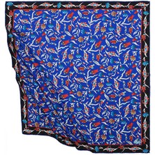 Bursa İpek Saks Türk Motifli Karanfil Lale Desen Ipeksi Eşarp