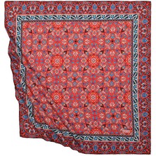 Kırmızı Türk Motifli Çini Desen Ipeksi Eşarp