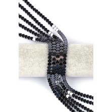 Gri Hematit Doğal Taş Dizi 6 mm Kalp Model