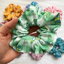 ModaZey Kurbağa Desenli Scrunchie & Lastikli Toka