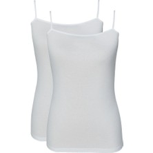 Blackspade Kadın Beyaz Ince Askılı Atlet 2'Li Paket 1592
