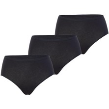 Essential 3'lü Yüksek Bel Siyah Slip 1577
