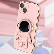 TahTicMer Apple iphone 11 Pro Uyumlu Kılıf Astronot Gizli Standlı Silikon Tutuculu Katlanabilir Lazer Tpu