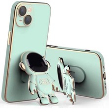 TahTicMer Apple iphone 11 Pro Uyumlu Kılıf Astronot Gizli Standlı Silikon Tutuculu Katlanabilir Lazer Tpu