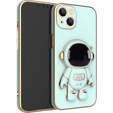 TahTicMer Apple iphone 11 Pro Uyumlu Kılıf Astronot Gizli Standlı Silikon Tutuculu Katlanabilir Lazer Tpu