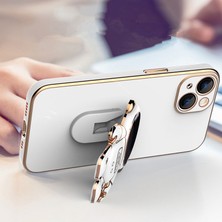 TahTicMer Apple iphone 11 Uyumlu Kılıf Astronot Gizli Standlı Silikon Tutuculu Katlanabilir Lazer Tpu