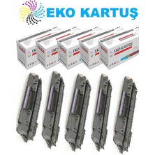 Eko Kartuş Hp 505A 05A CE505A ) Ekonomik Avantajlı 5’li Paket Toner Muadil Yüksek Kapasite 2700 Sayfa