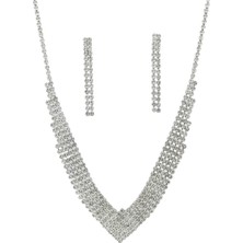 ÇLK Accessories Kolye Küpe Takım Üçgen Su Yolu TRKOLYE50324