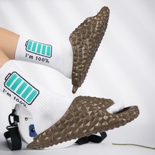 Hf Fashion Erkekler ve Kadınlar Için Yazlık Terlik Çiftler Kaymaz Rahat Moda Dış Durian Yüksek Elastik Parmak Arası Terlik - Kahverengi (Yurt Dışından)